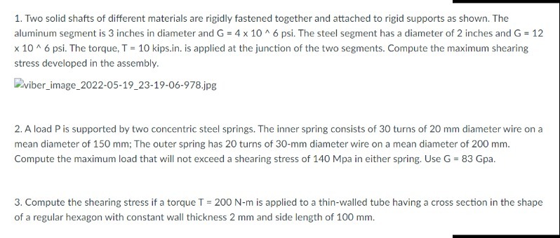 and attached to rigid supports as shown. The aluminum segment is 3