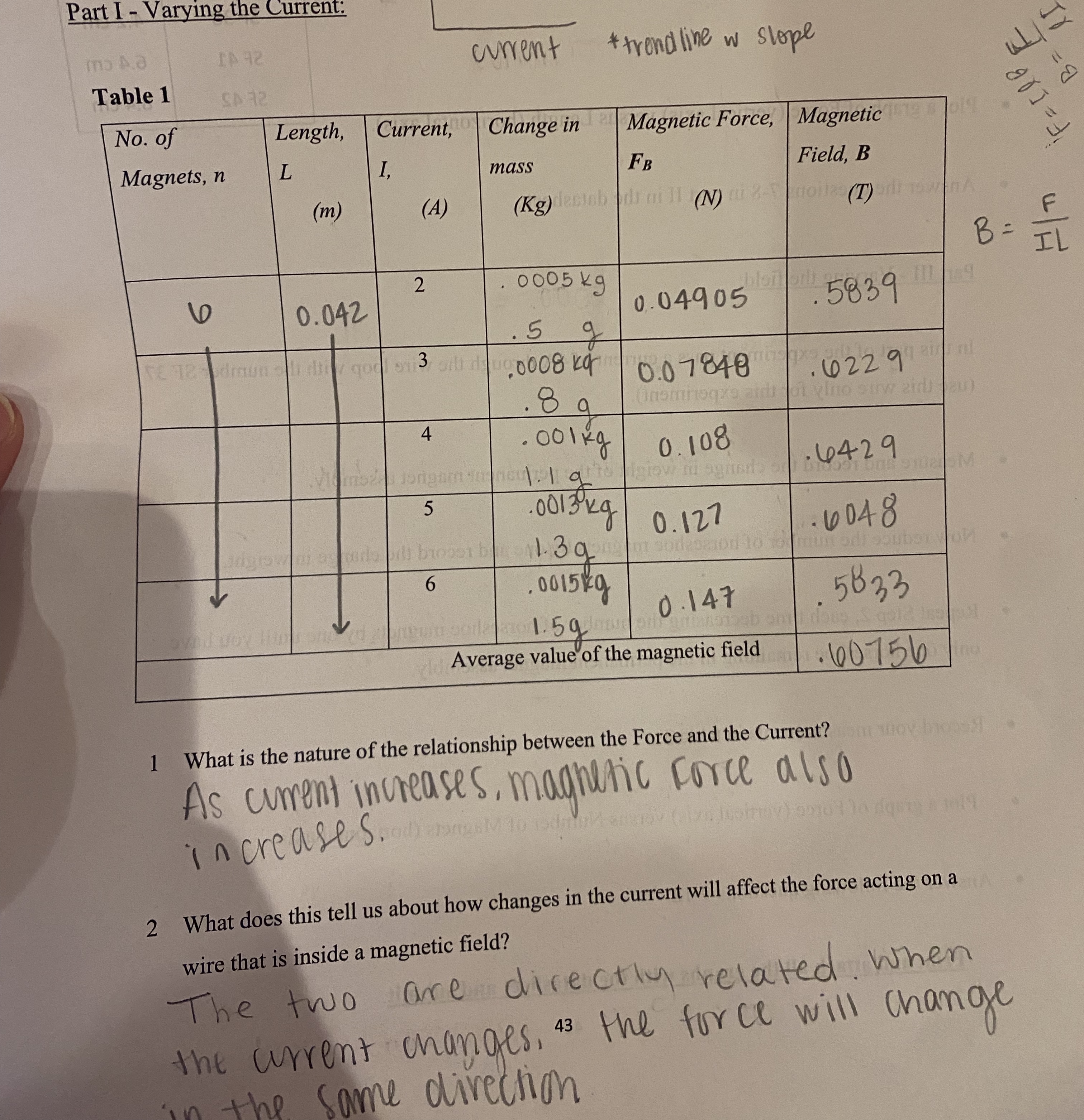 In this lab, we were measuring varying electrical currents and the effect