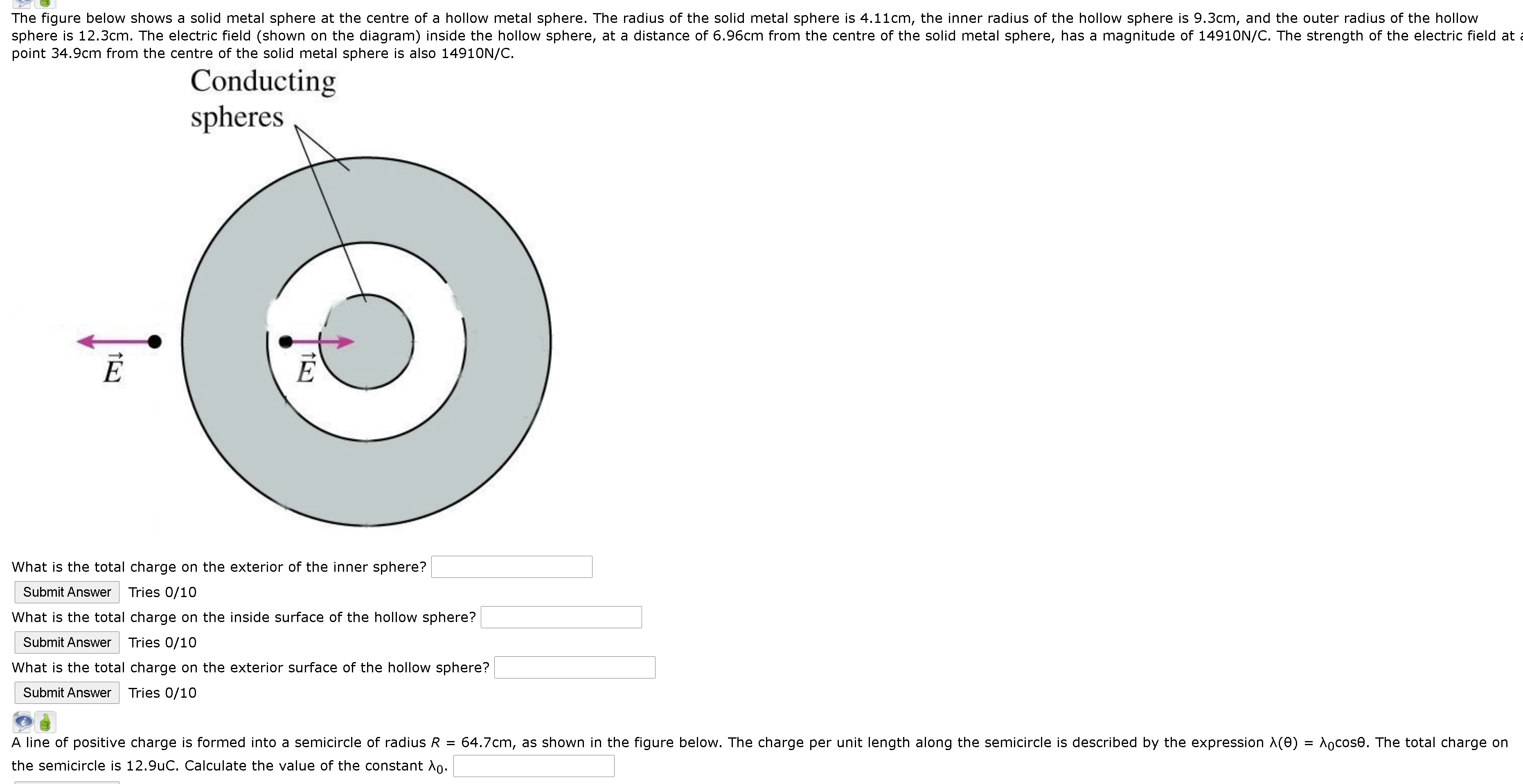 net electric flux leaving the closed surface. :| Submit Answer Tries 0/10