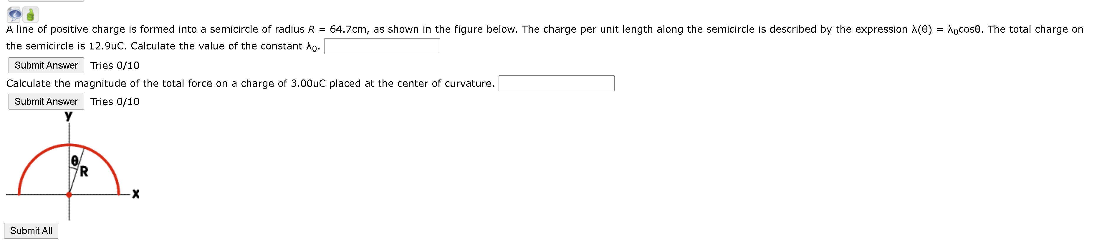 What net charge is enclosed by the surface? Submit Answer Tries 0/10