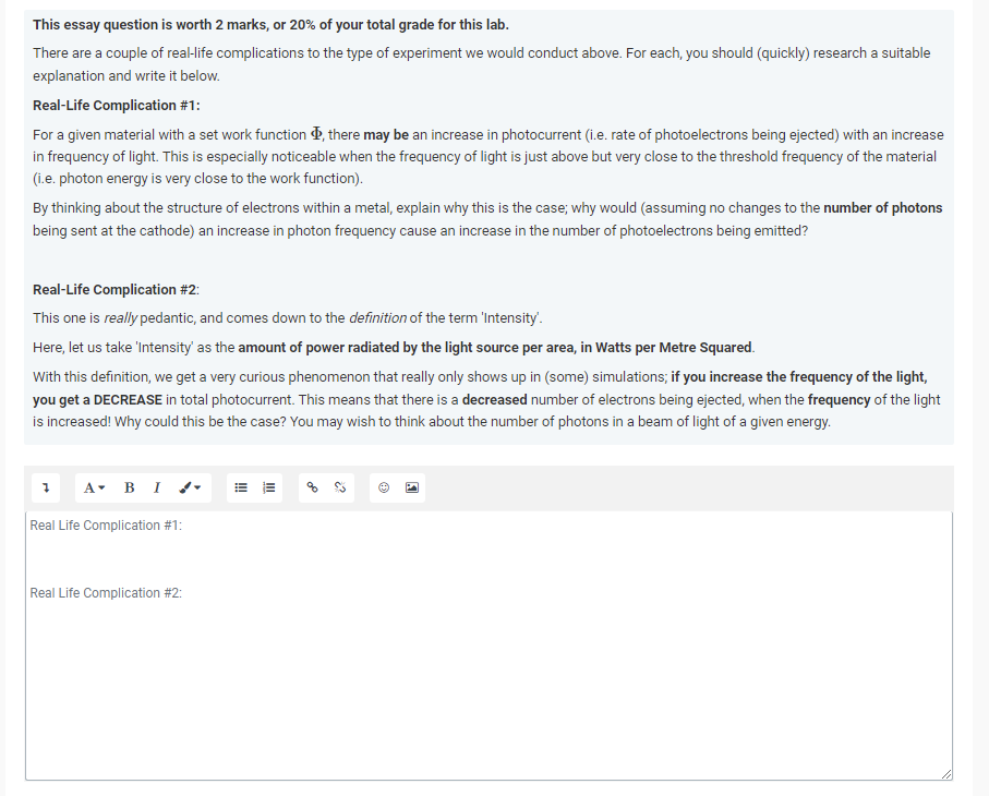 This essay question is worth 2 marks, or 20% of your