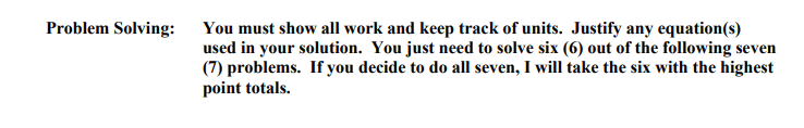  Problem Solving: You must show all work and keep tree]: of