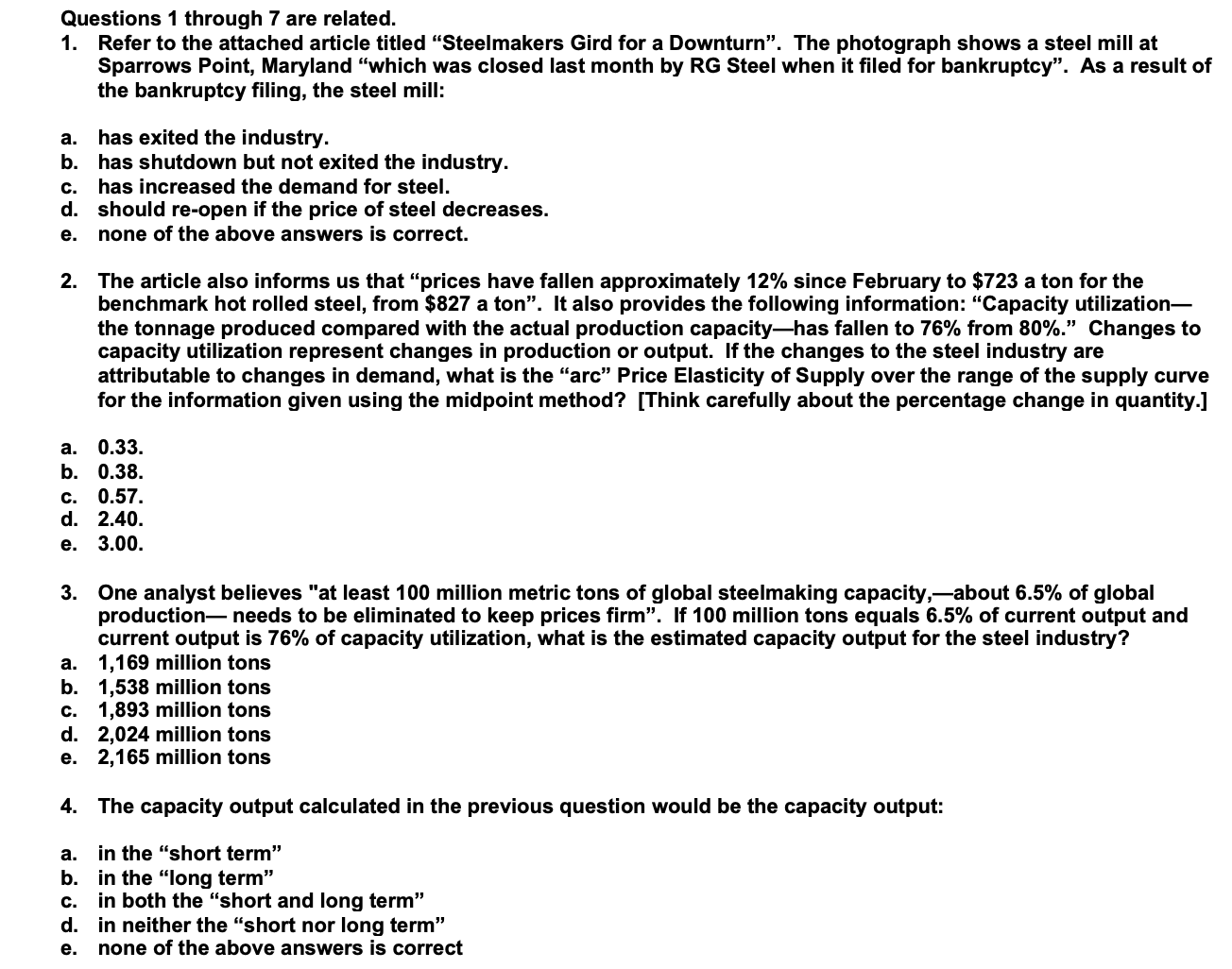 Please show work and explain with full details!!! Questions 1 through 7