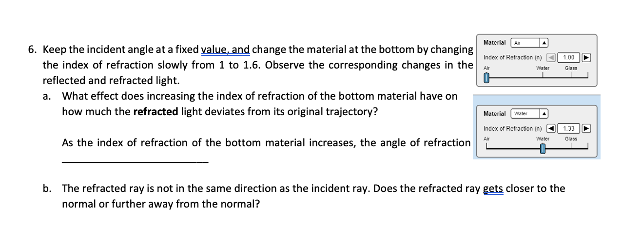 value, and change the material at the bottom by changing Index of