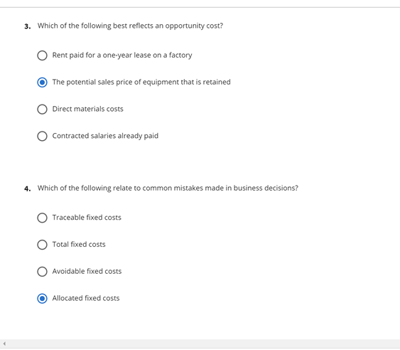alternatives. True O False 2. Which of the following statements reflects why
