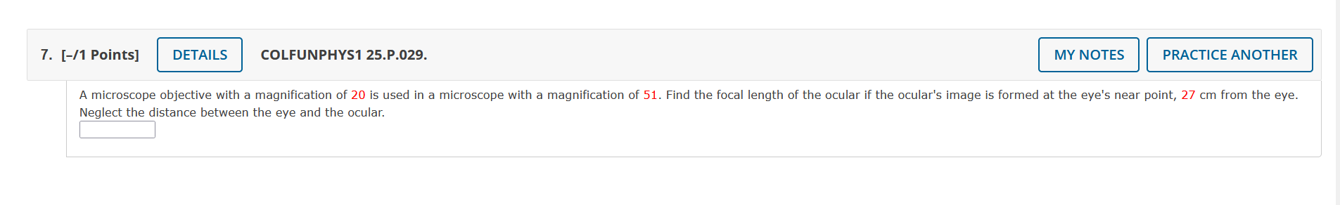 microscope objective with a magnification of 20 is used in a microscope