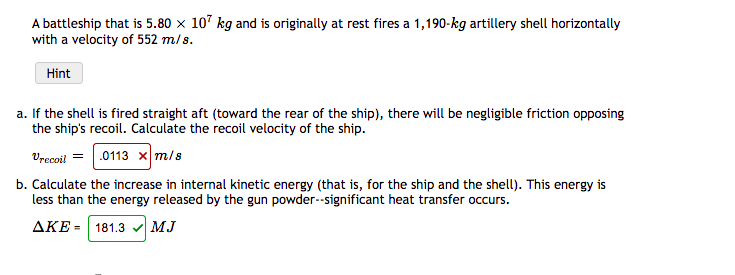 ice hockey goalie, originally at rest. catches a 13.161 kg hockey puck