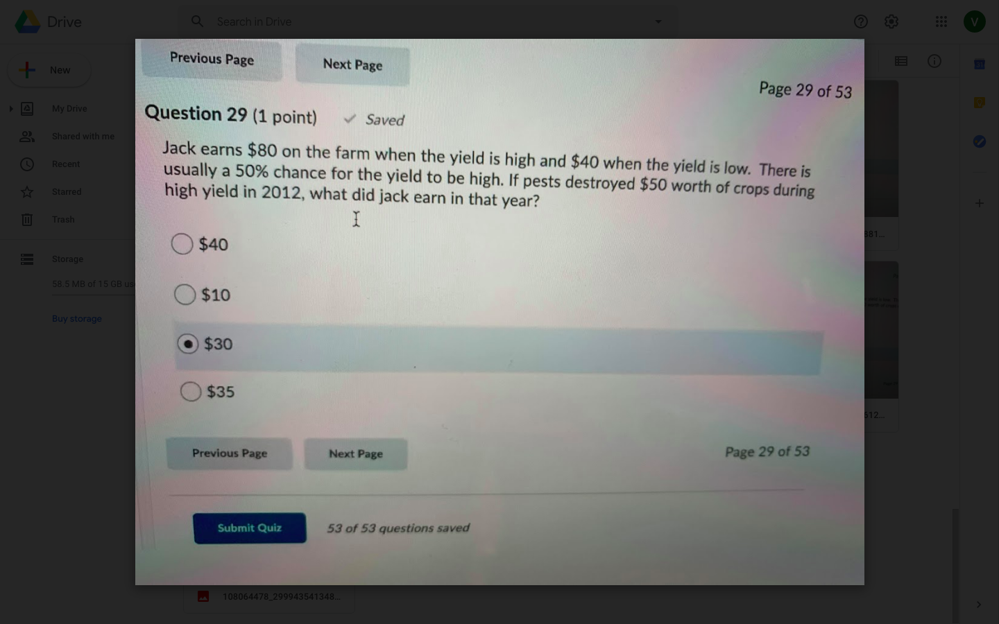 hellp question 29 Drive Q Search in Drive [?) Previous Page 31