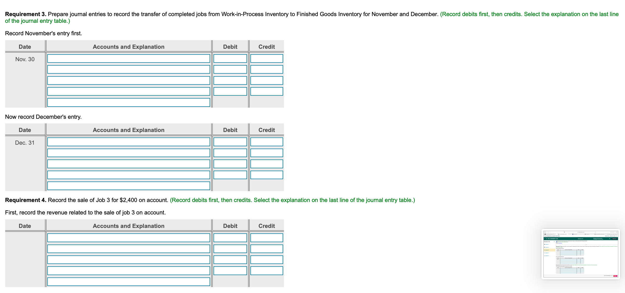 records yield the following information: (Click the icon to view the costing