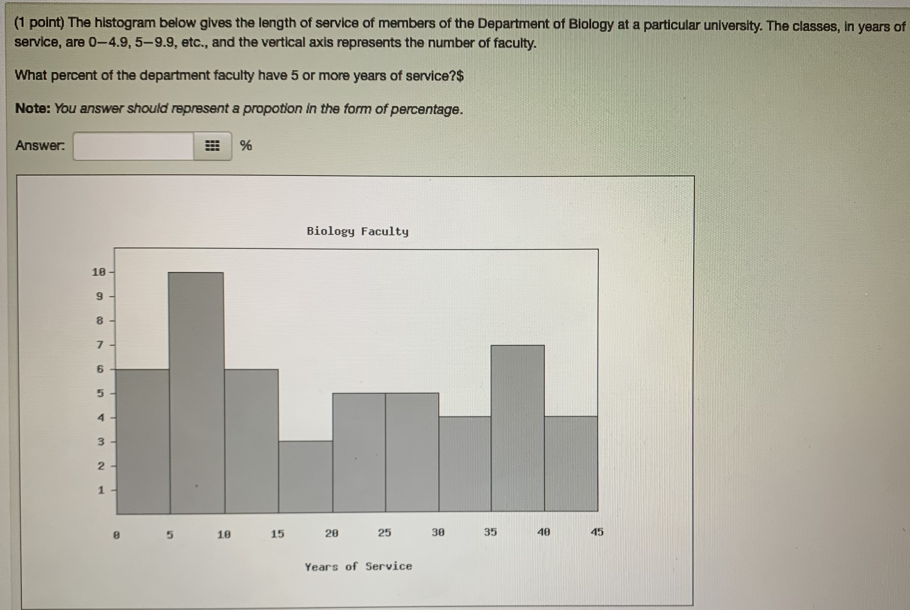 table that corresponds with the above table. Enter each RELATIVE frequency as