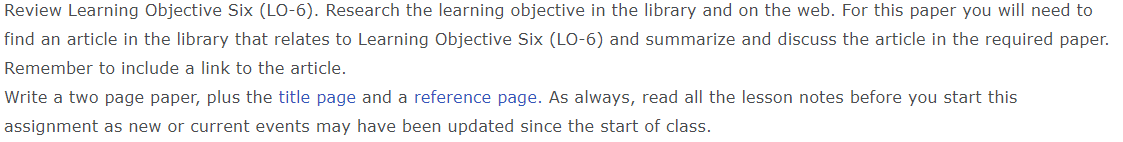 library and on the web. For this paper you will need to