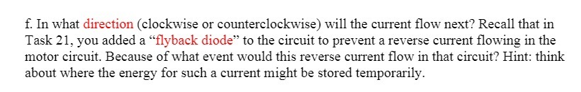  f. In what direction (clockwise or counterclockwise) will the current ow