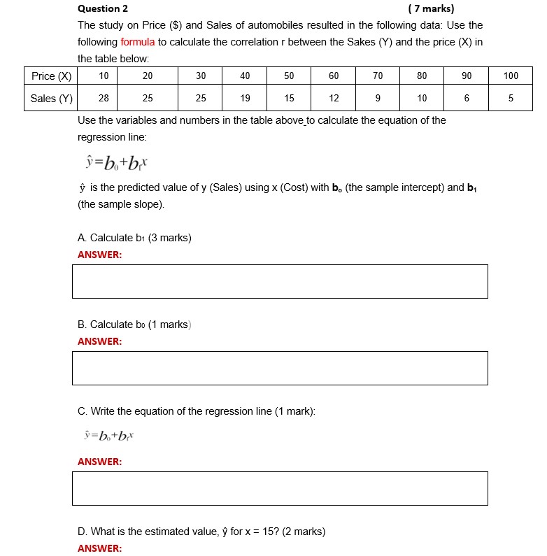 and Y (3 marks) ANSWER: ** Answer box will enlarge as you