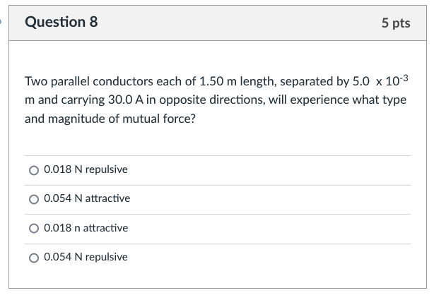 a current of 2.0 A is allowed to rotate in a 3.5