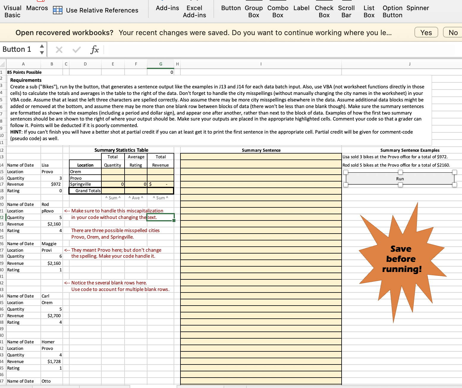  Visual Macros Use Relative References Add-ins Excel Button Group Combo Label
