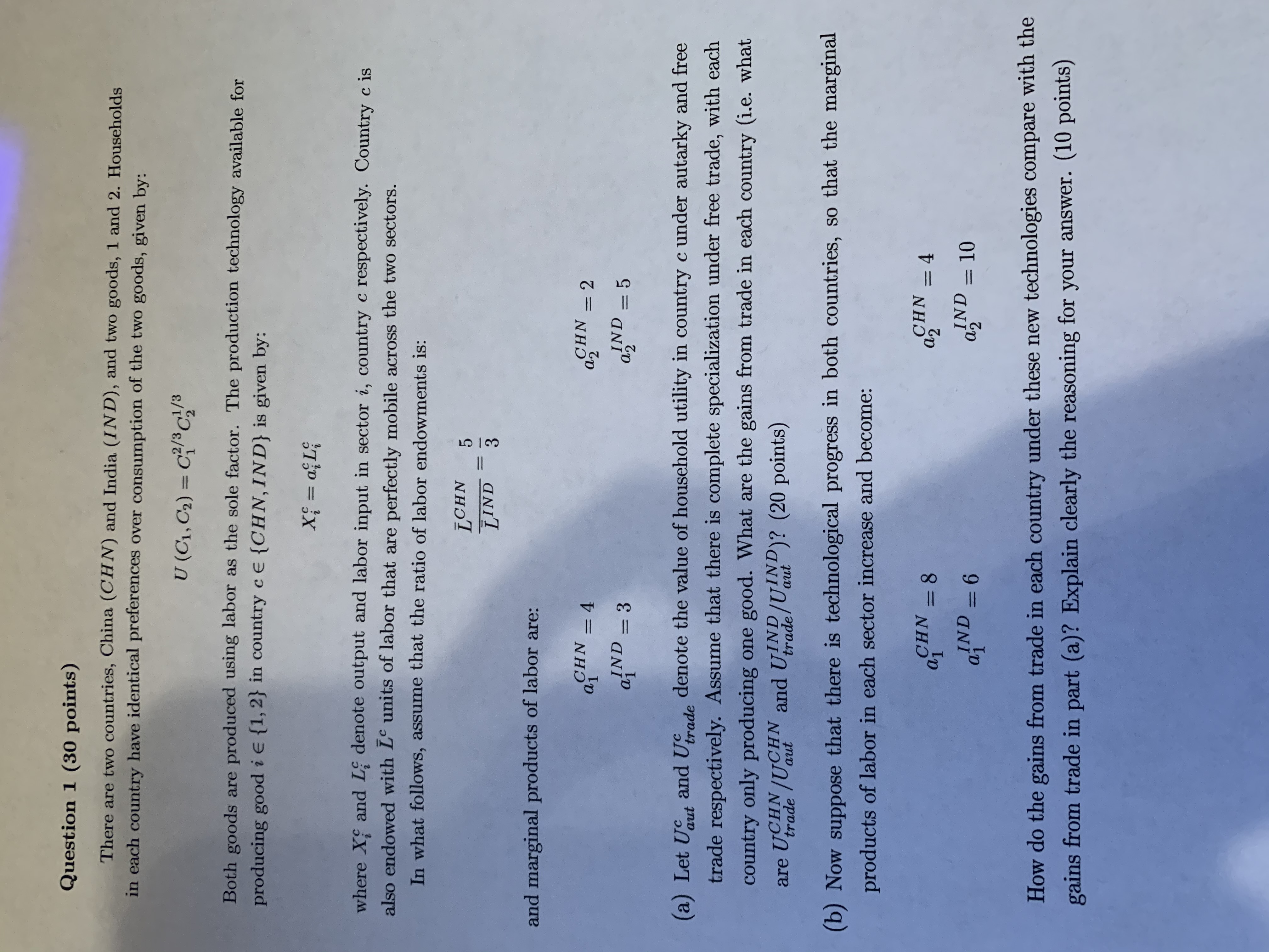 please answer question. thank you so much. Econ type question Question 1