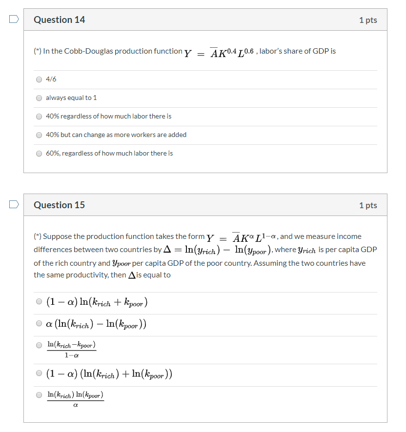 please show your work D Question 14 1 pts (*) In the