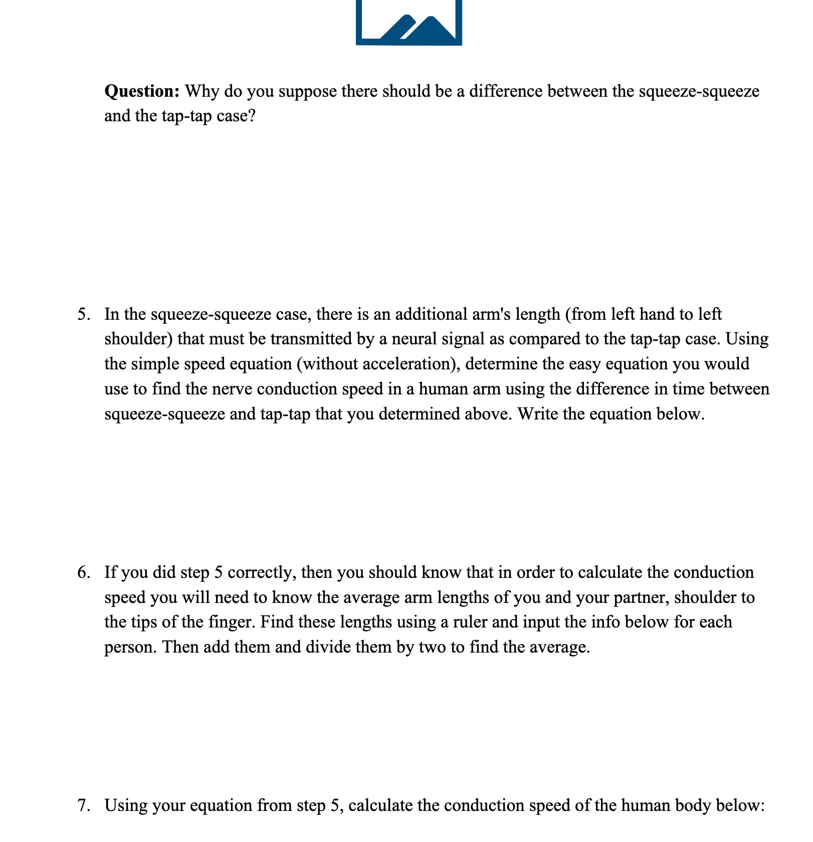 between the squeeze-squeeze and the tap-tap case? 5. In the squeeze-squeeze case,