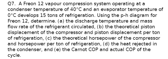 temperature of 4DE'C and an evaporator temperature of [PC develops 15 tons