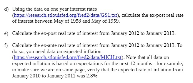 the ex-post real rate of interest between May of 1958 and May