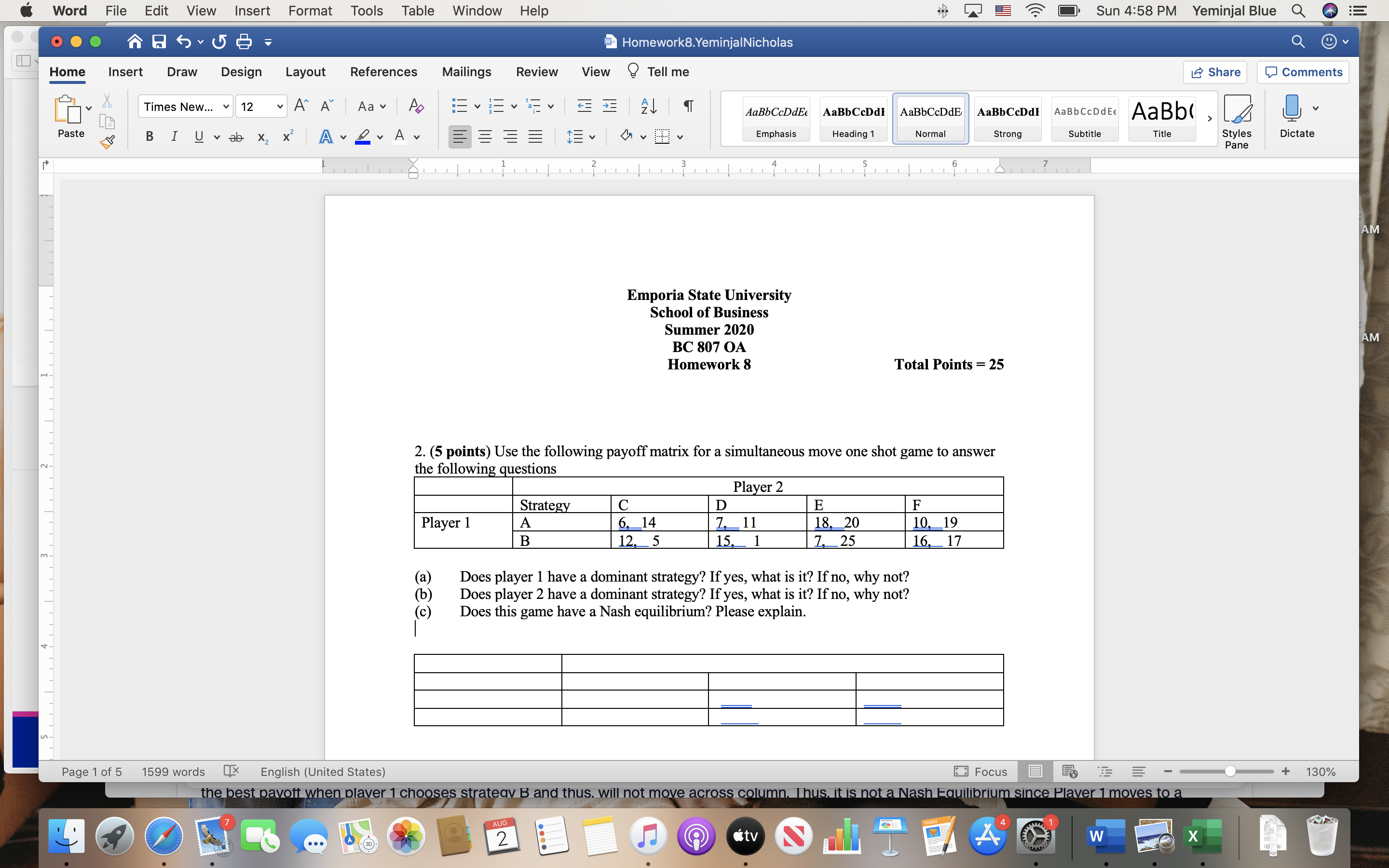  Word File Edit View Insert Format Tools Table Window Help NEO