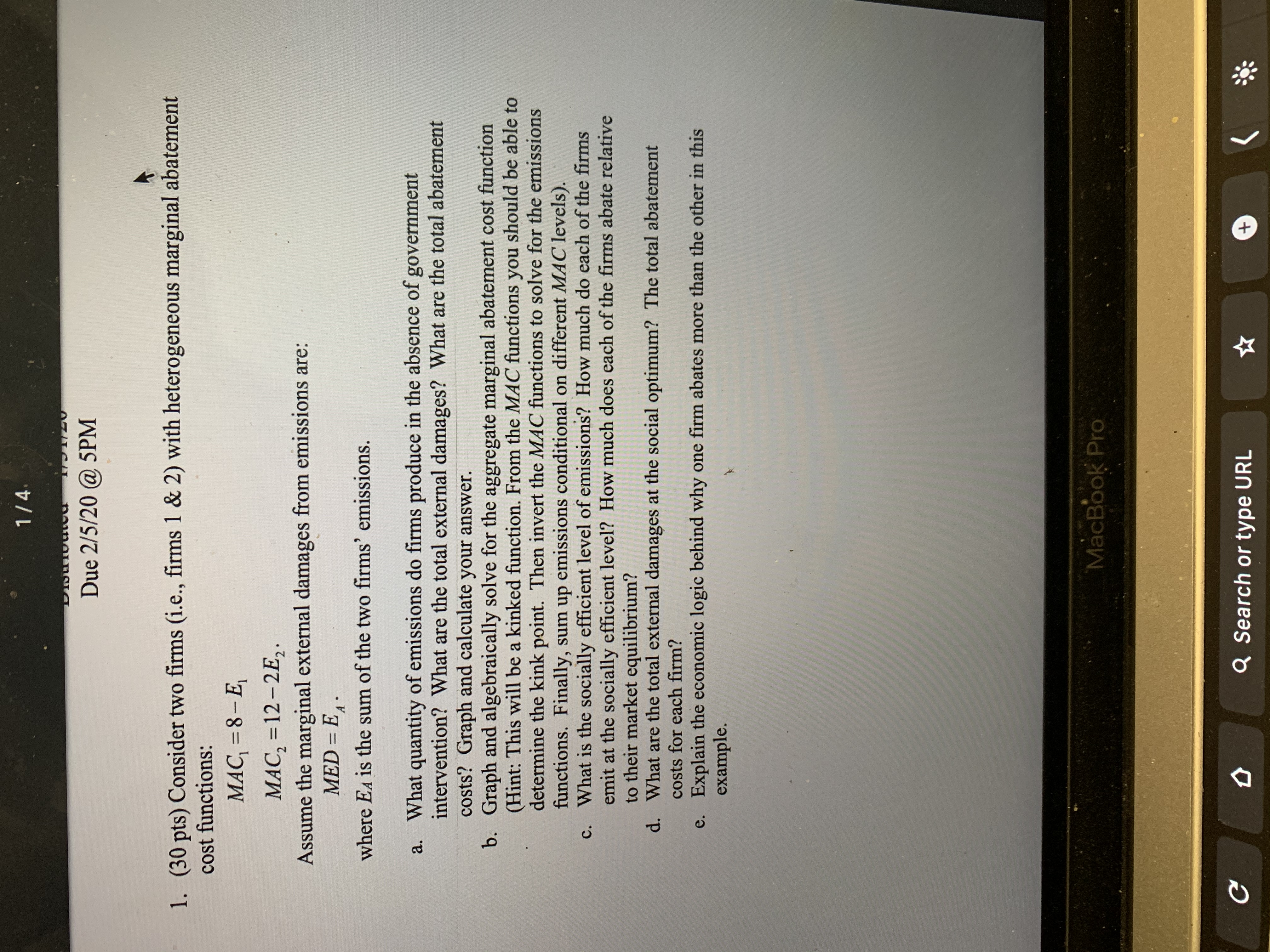 I am not sure how to solve this problem. 1/4 Due 2/5/20