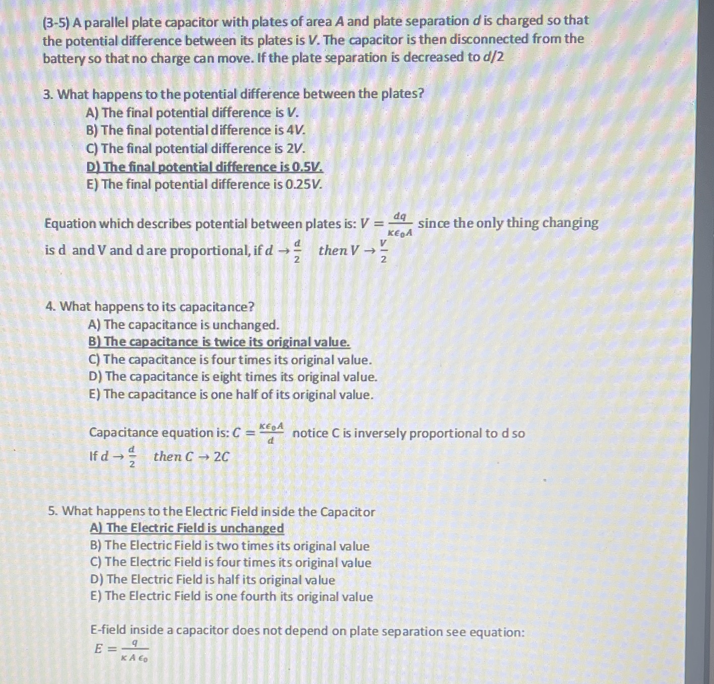 Please thoroughly explain how you got the answers for these problems! (3-5)