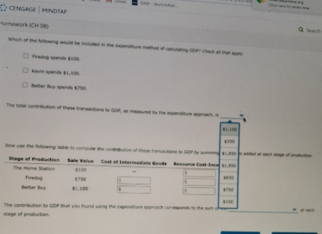 please help SAM . MoughAint CENGAGE MINDTAP Homework (CH 08) Q. Search