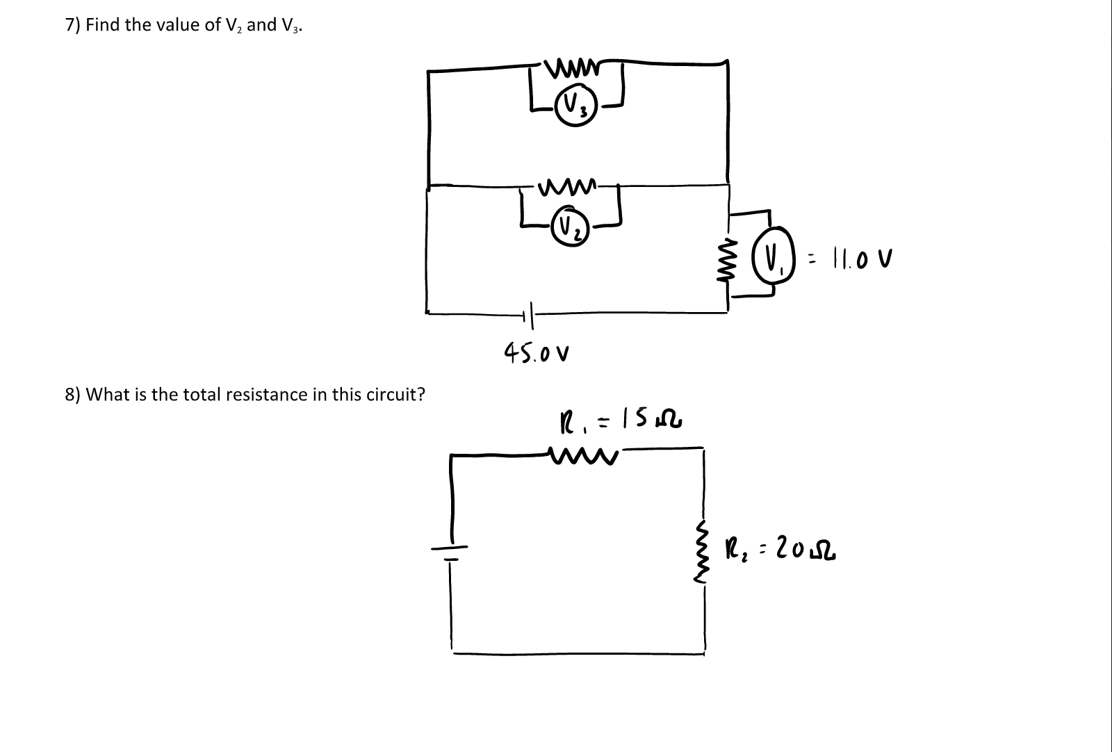 3.0 . R 2 = 7 3) What is the potential difference