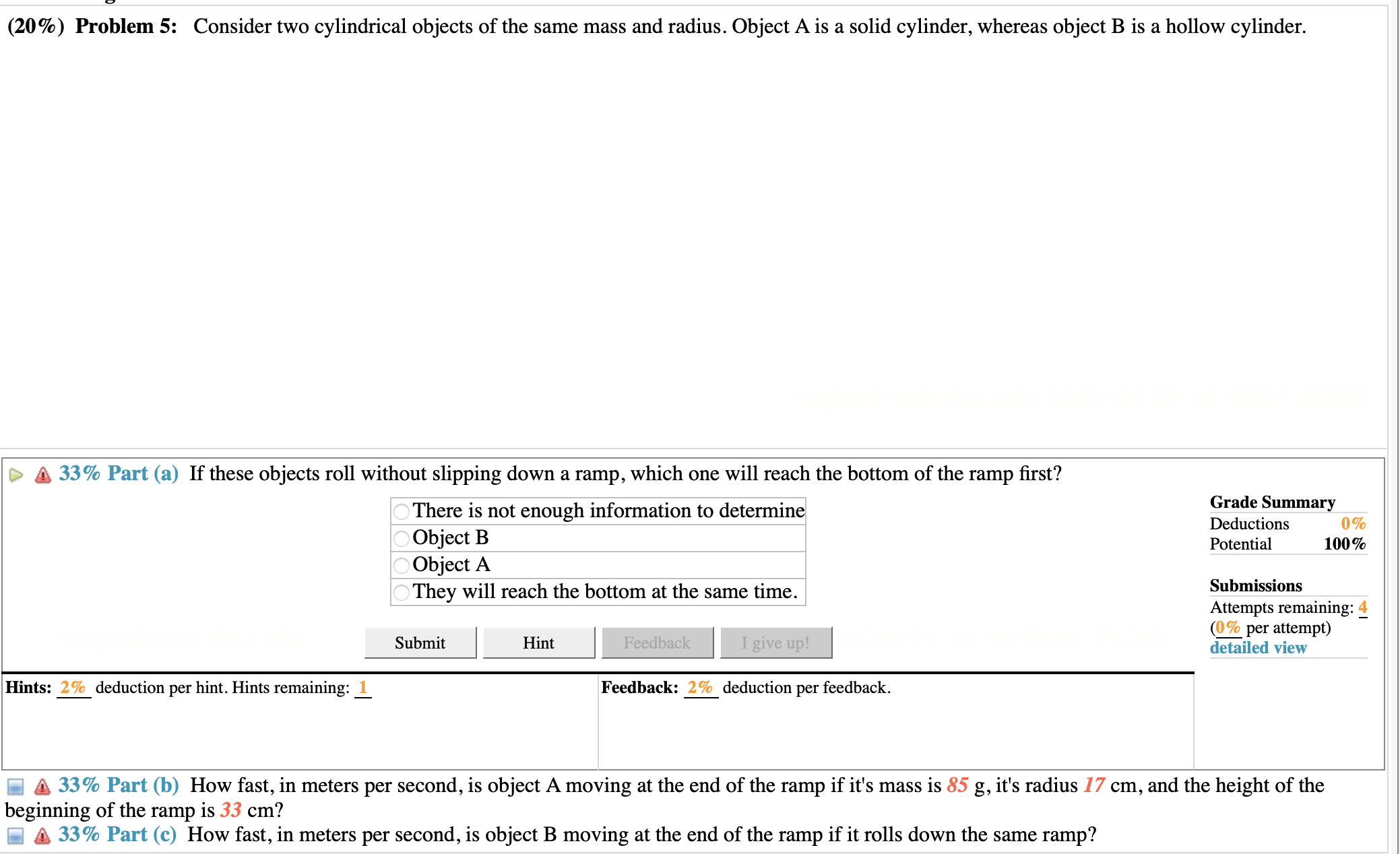 1:93 cm 5: 5 33% Part (a) What is its angular acceleration