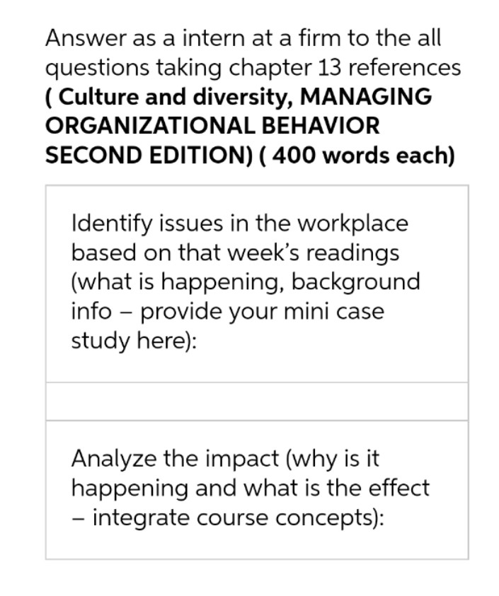 Answer as a intern at a firm to the all questions