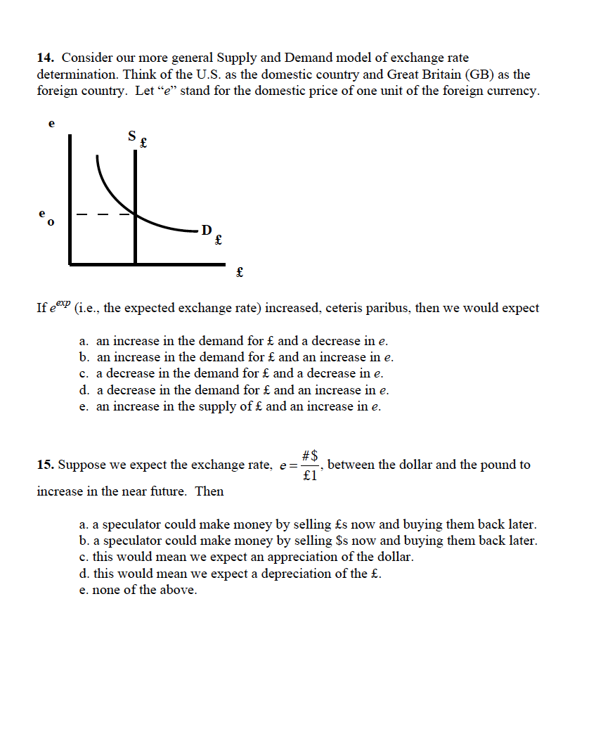 please help with all questions 14. Consider our more general Supply and
