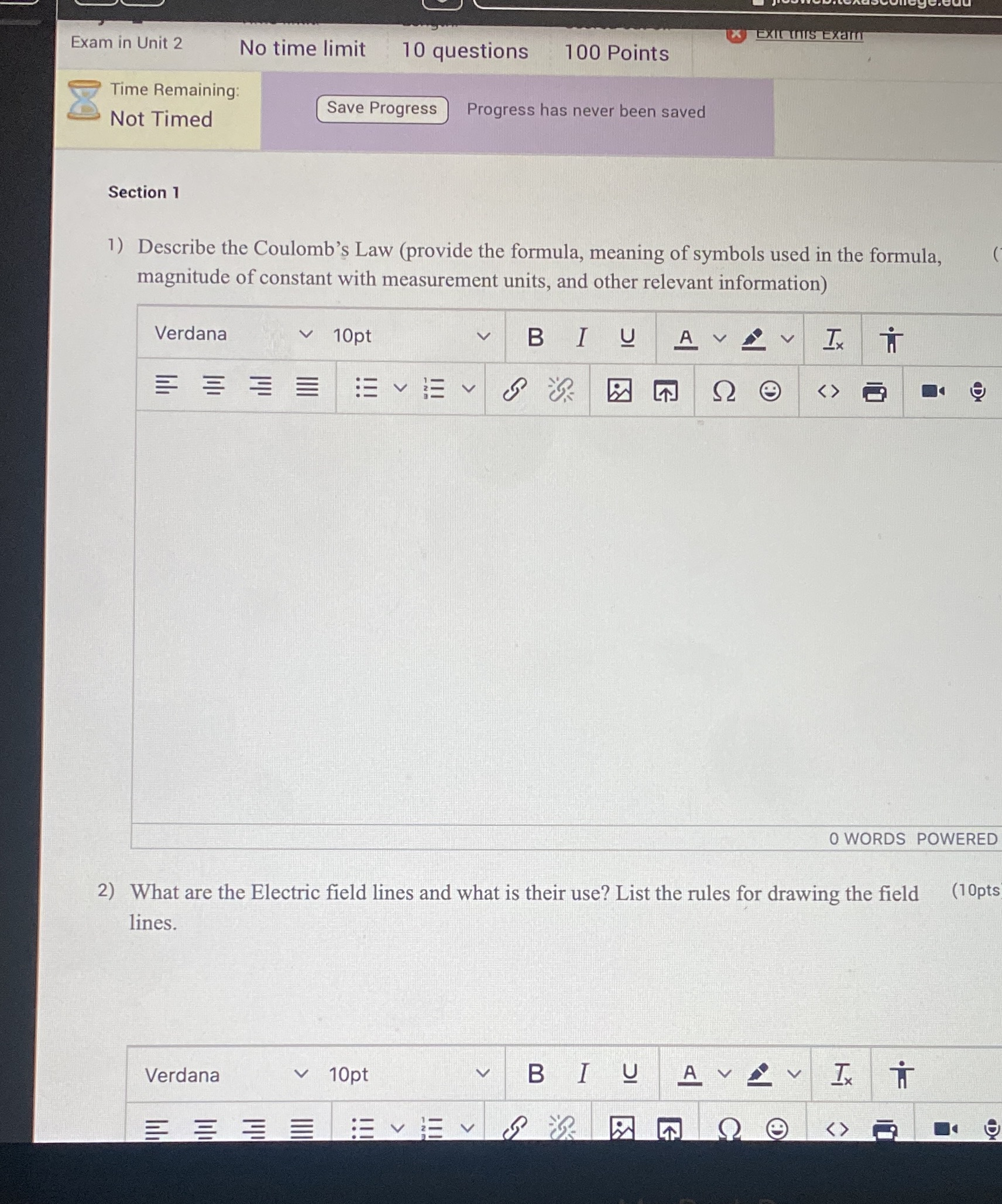  Exil MIS Exam Exam in Unit 2 No time limit 10