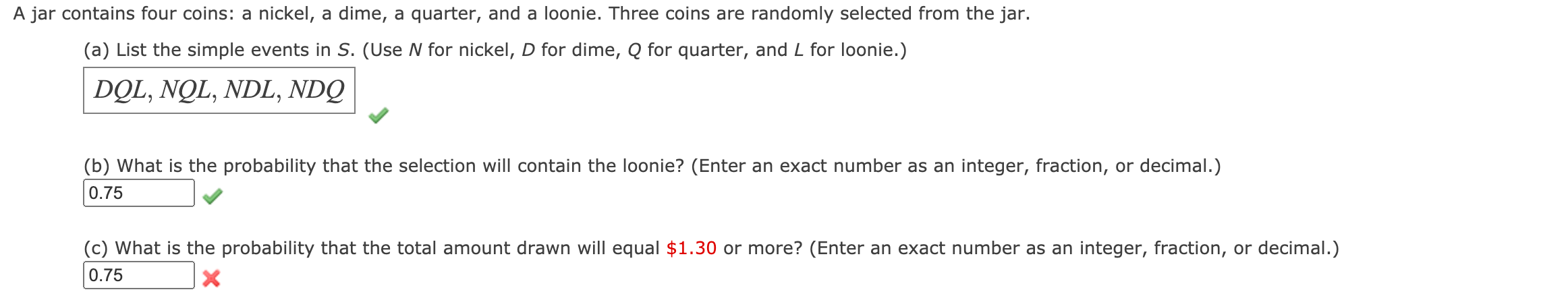 P(A n B) = 0.05. We also have P(A) = 0.5 and