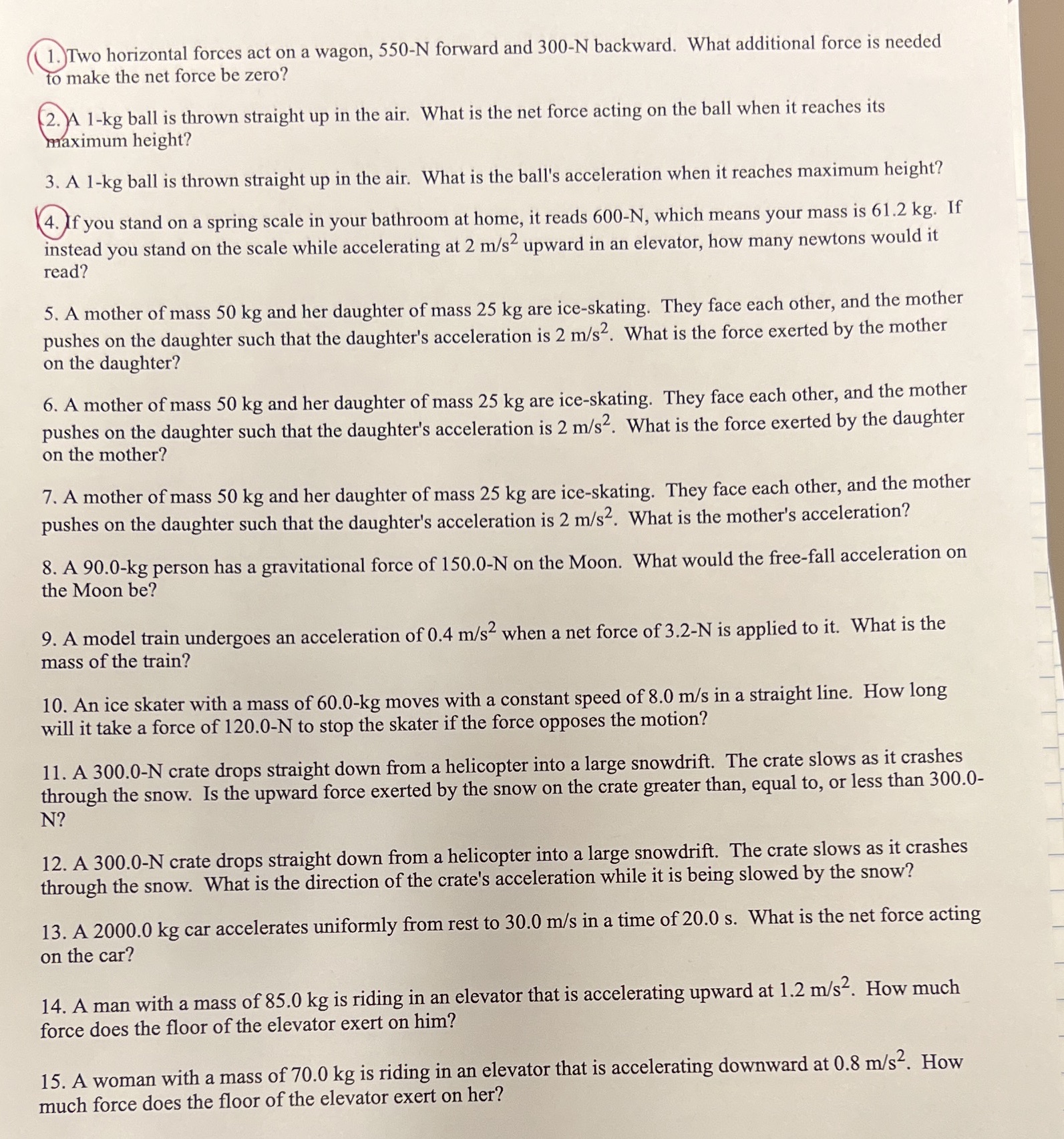 ( 1. )Two horizontal forces act on a wagon, 550-N forward