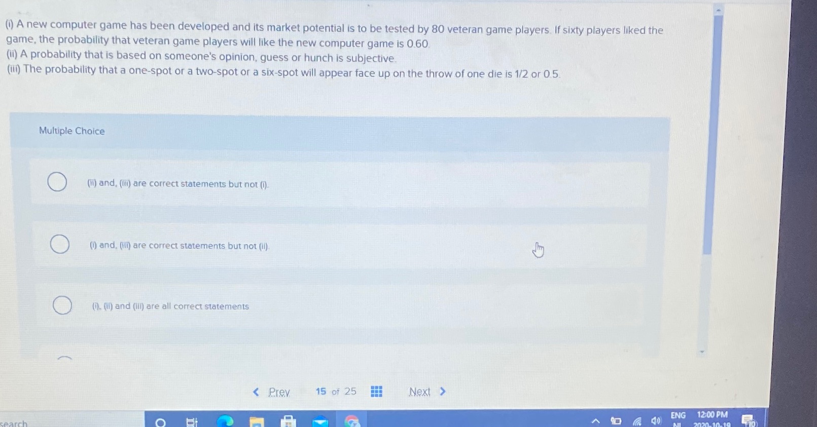 (1) A new computer game has been developed and its market