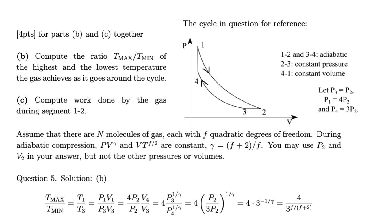 (c) together P (b) Compute the ratio TMAX/TMIN of 1-2 and 3-4: