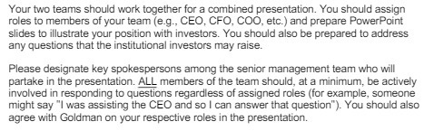 should assign roles to members of your team (e.g., CEO, CFO, COO,