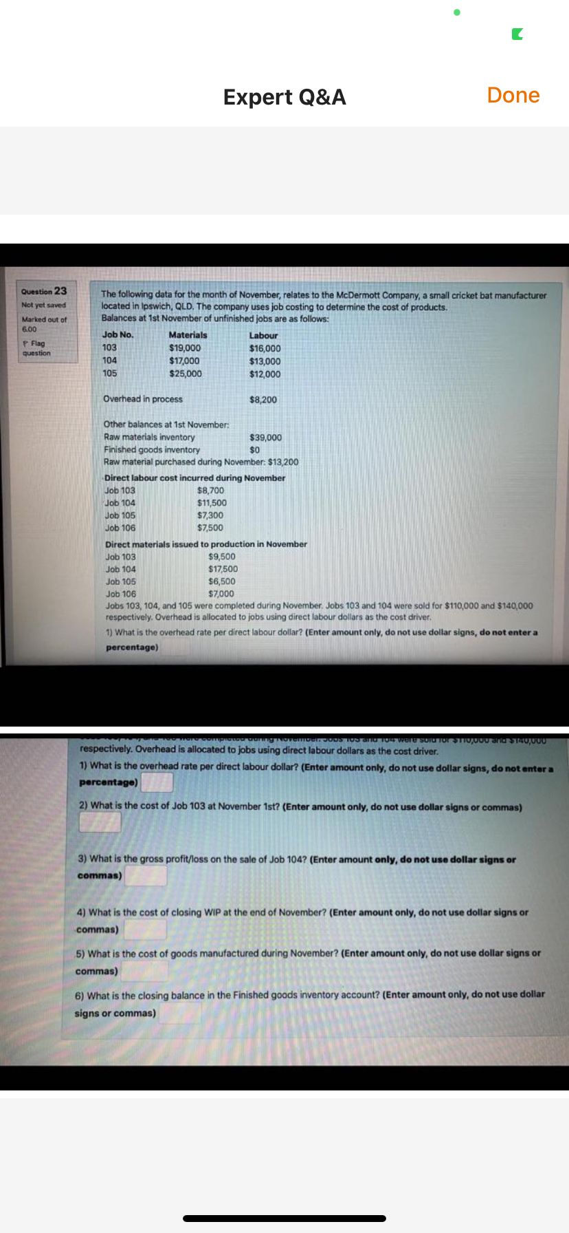 Please helpme with this one Expert Q&A Done Question 23 The following