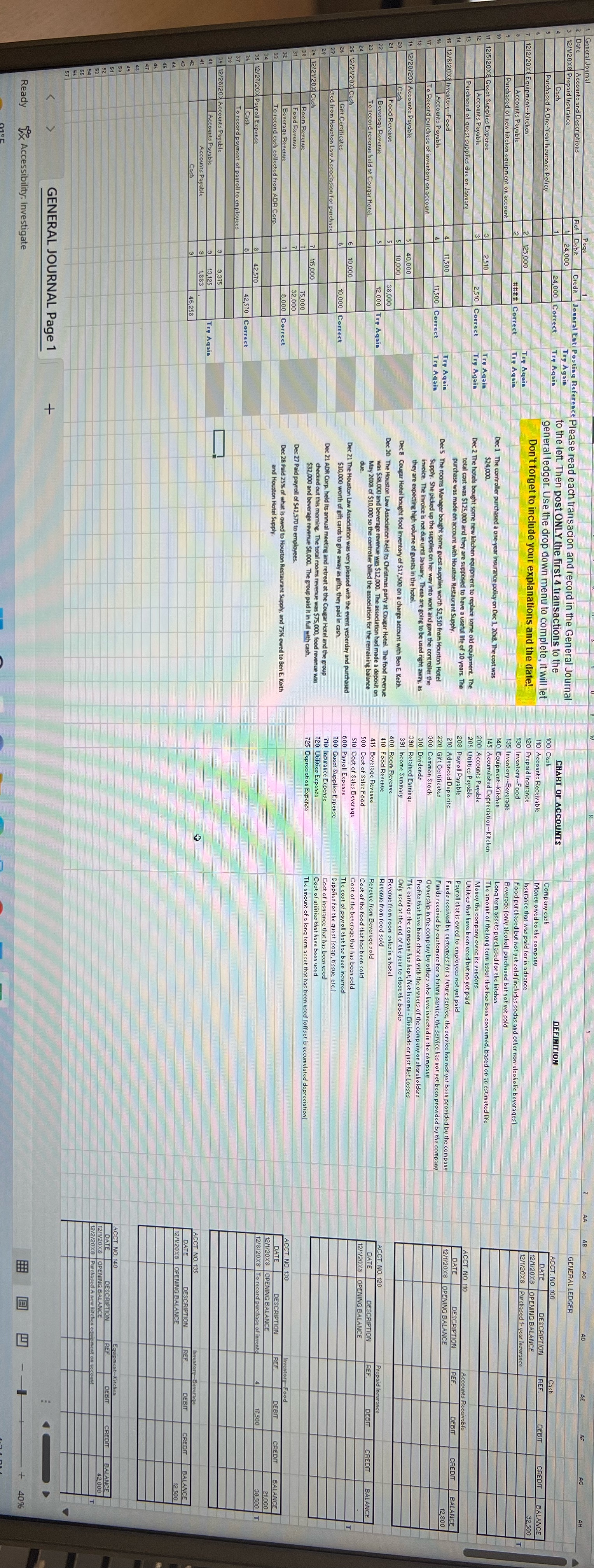 Please Read Each Transaction and Record In the General Journal to the
