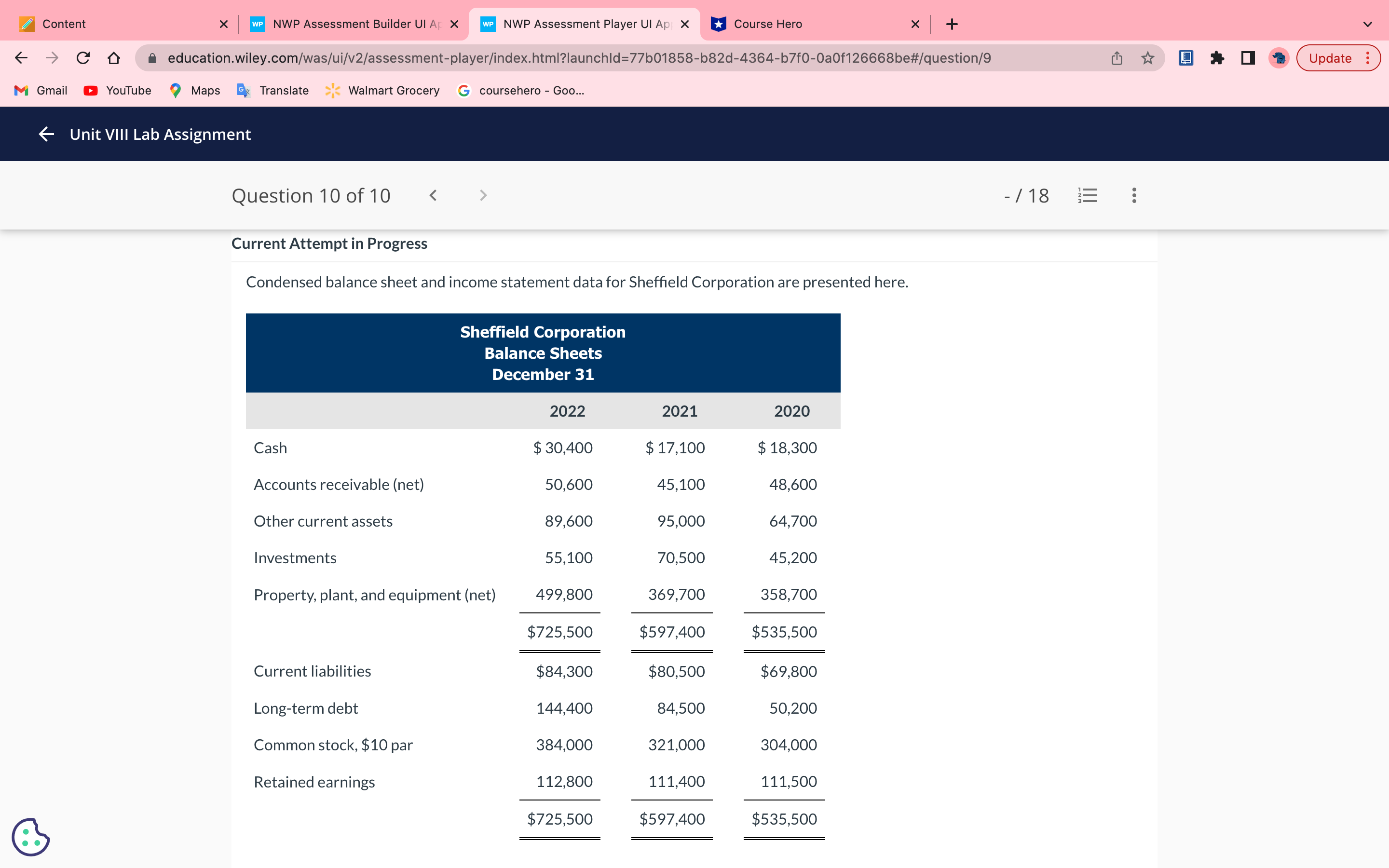 coursehero - Goo... Unit VIII Lab Assignment Question 10 of 10