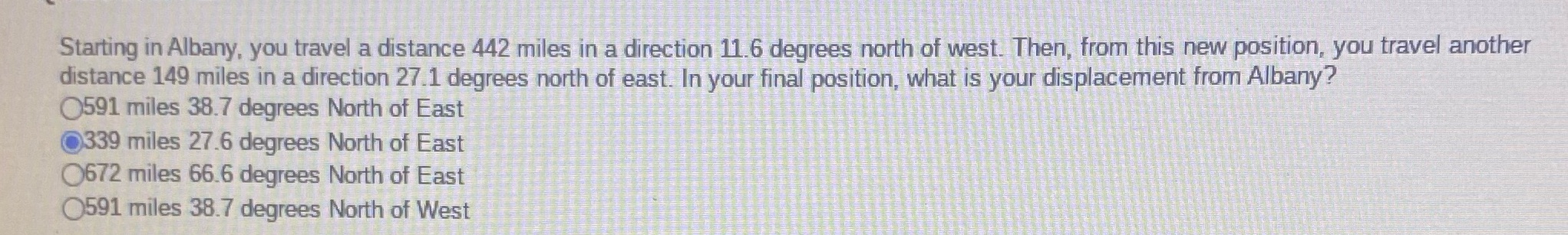 Could you please double check and verify my math? Starting in Albany,