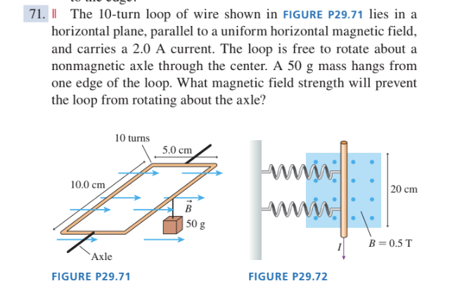 in FIGURE P29.71 lies in a horizontal plane, parallel to a uniform