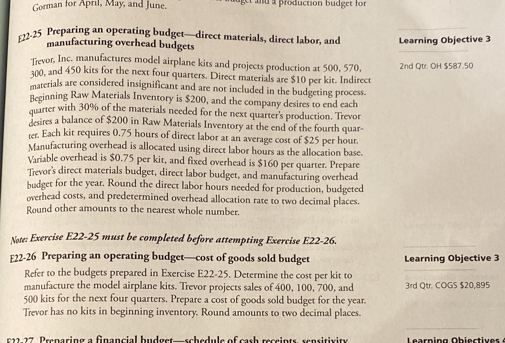 I need to know how to do both E22-25 and then E22-26.