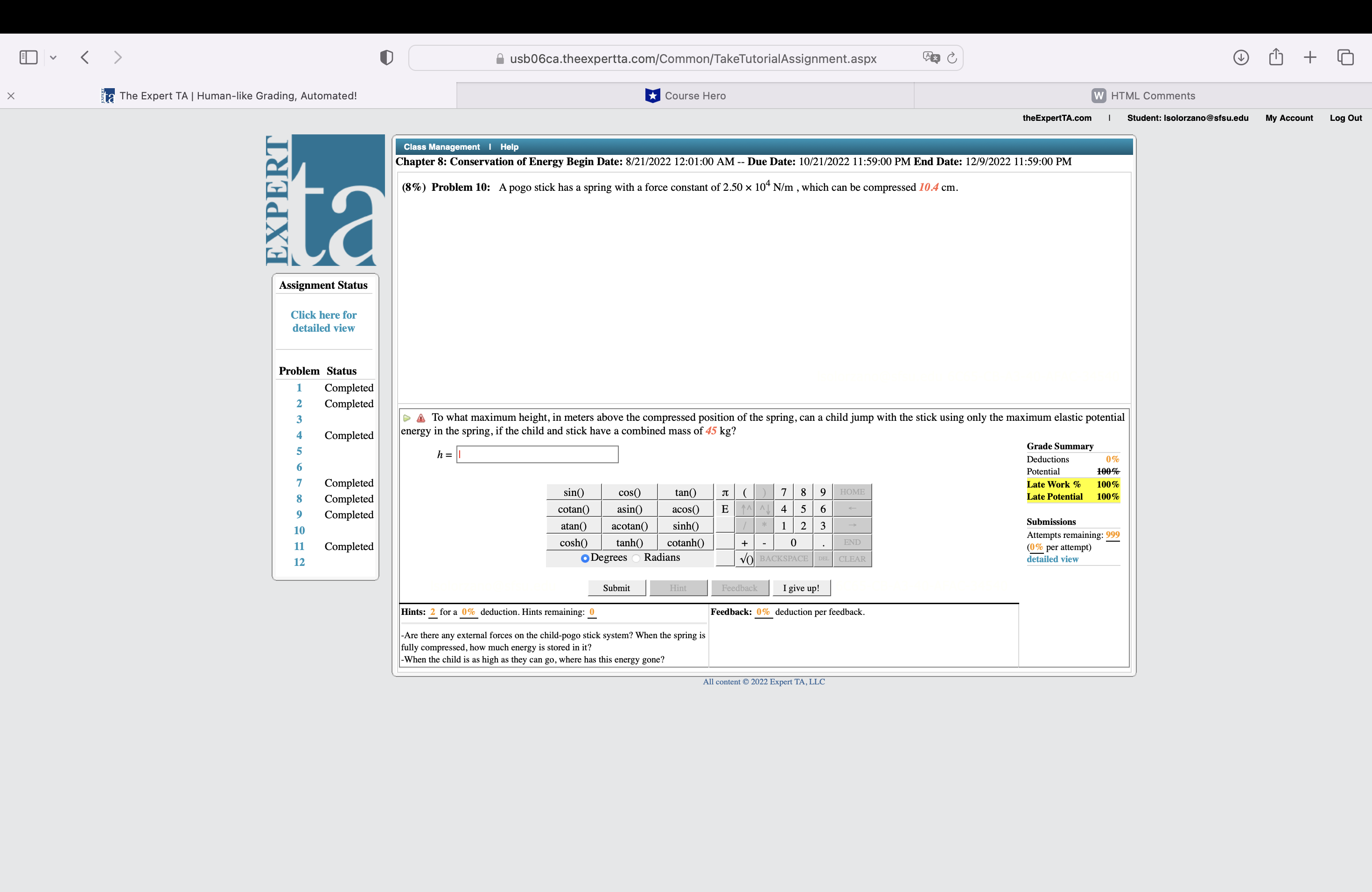 The Expert TA | Human-like Grading, Automated! usb06ca.theexpertta.com/Common/TakeTutorialAssignment.aspx Course Hero W HTML