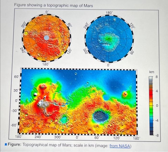 dichotomy in the elevation of its two hemispheres. Compare the elevations of