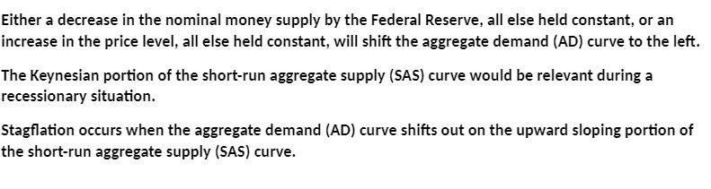 Reserve, all else held constant. or an increase in the price level,