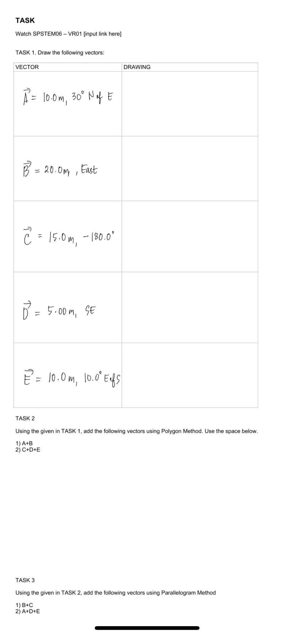  TASK Watch SPSTEM06 - VR01 [input link here] TASK 1. Draw