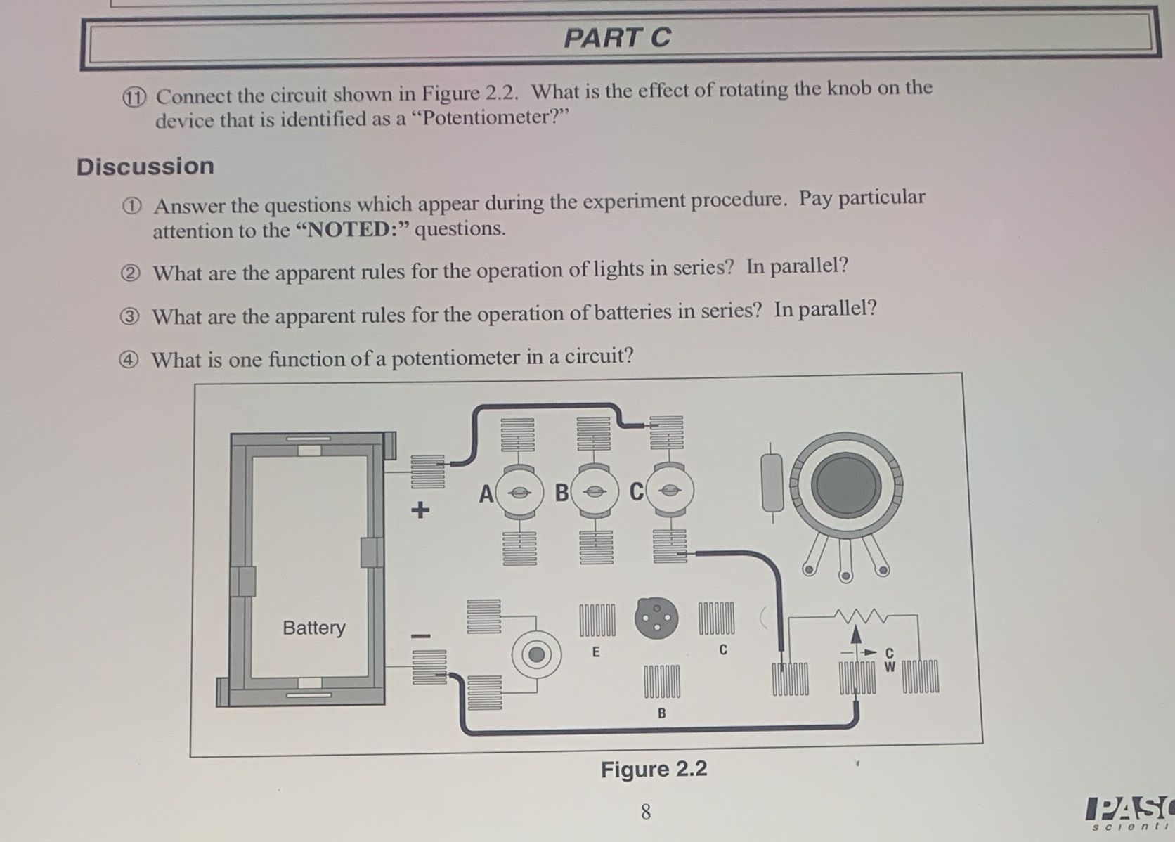Reference; AC/DC ELECTRONICS LABORATORY MANUAL Experiment 2 ; Lights in circuits PART