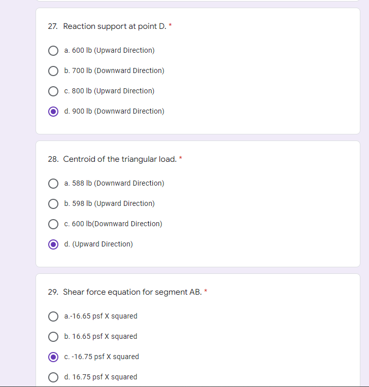 12 feet 34. The degree of bending moment equations for segments AB
